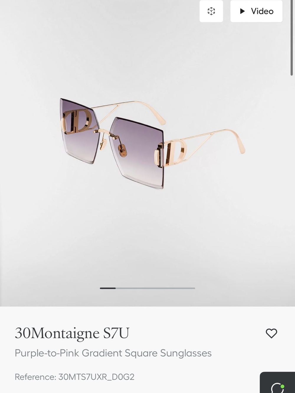 Christian Dior 30Montaigne S7U Gradient Purple-Pink Square Sunglasses